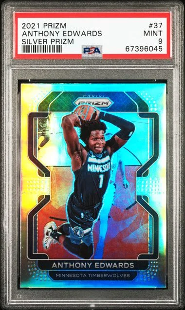 2021-22 Panini Prizm Anthony Edwards Silver Prizm #37 card image
