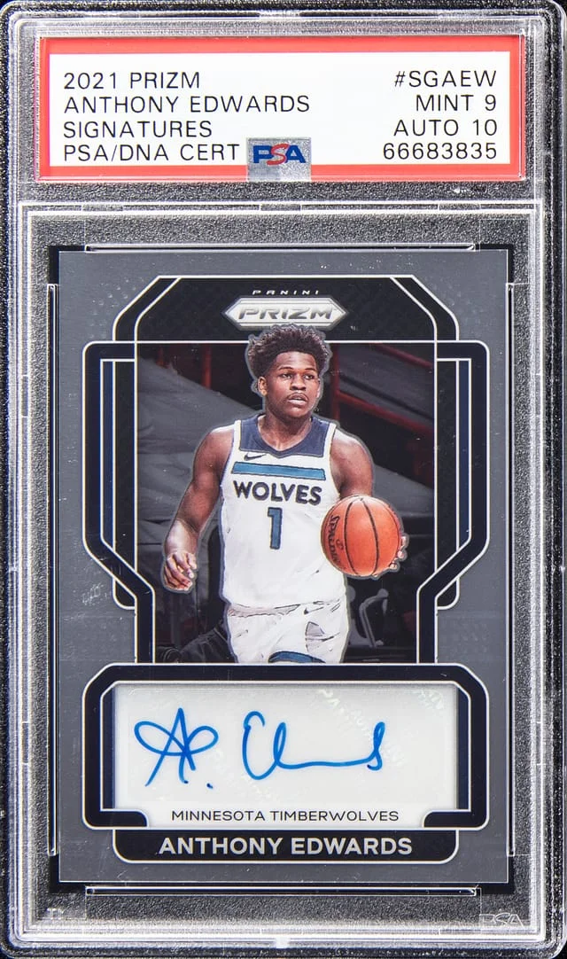 2021-22 Panini Prizm Anthony Edwards Signatures #SG-AEW card image