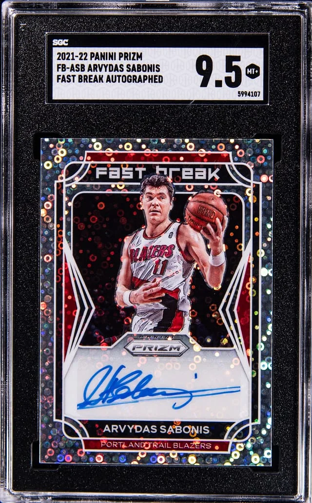 2021-22 Panini Prizm Arvydas Sabonis Fast Break Autographed #FB-ASB card image