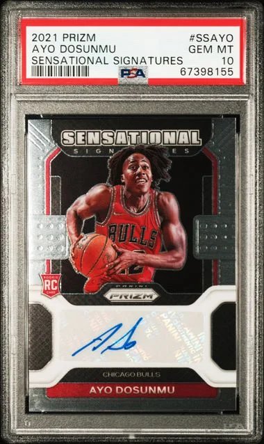 2021-22 Panini Prizm Ayo Dosunmu Sensational Signatures #SS-AYO card image
