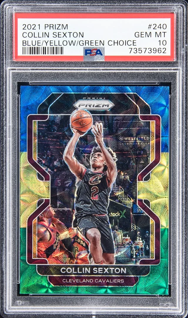 2021-22 Panini Prizm Collin Sexton Prizms Gold Shimmer #240 card image