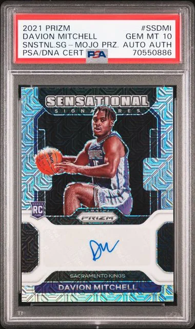 2021-22 Panini Prizm Davion Mitchell Sensational Signatures Mojo Prizm #SS-DMI card image