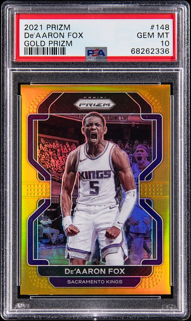 2021-22 Panini Prizm De'Aaron Fox Ruby Wave #148 card image