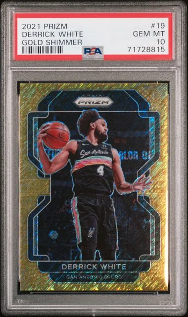 2021-22 Panini Prizm Derrick Gold Shimmer #19 card image