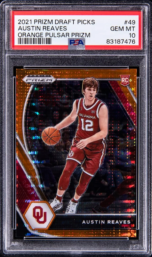 2021-22 Panini Prizm Draft Picks Austin Reaves Orange Pulsar Prizm #49 card image