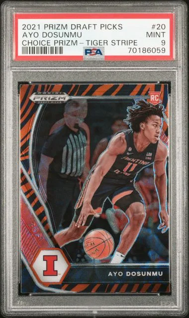2021-22 Panini Prizm Draft Picks Ayo Dosunmu Red Prizm #20 card image