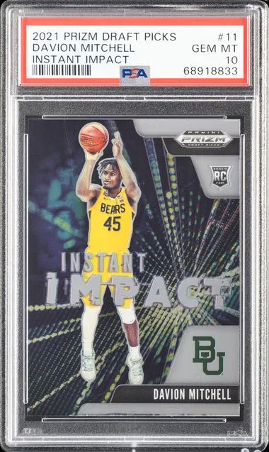 2021-22 Panini Prizm Draft Picks Davion Mitchell Instant Impact #11 card image
