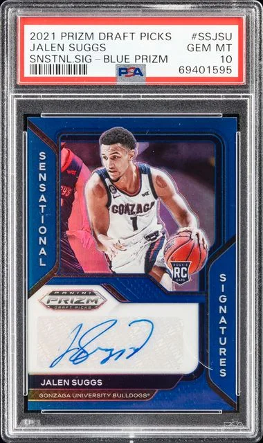 2021-22 Panini Prizm Draft Picks Jalen Suggs Sensational Signatures Blue Prizm #SS-JSU card image
