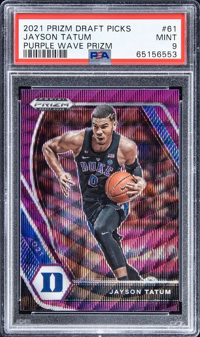2021-22 Panini Prizm Draft Picks Jayson Tatum Purple Wave Prizm #61 card image