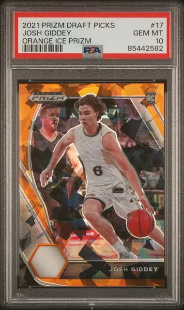2021-22 Panini Prizm Draft Picks Josh Giddey Orange Ice Prizm #17 card image