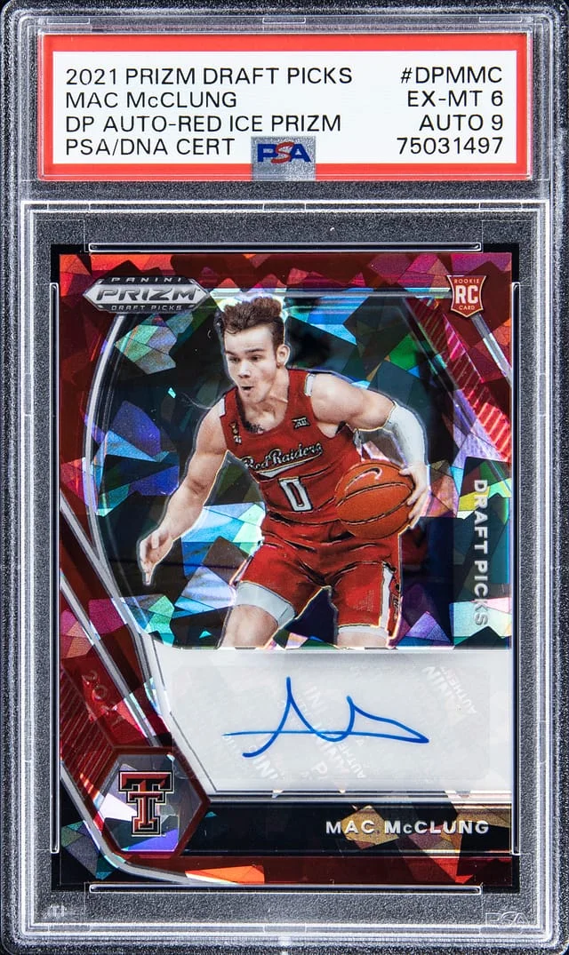 2021-22 Panini Prizm Draft Picks Mac McClung Autograph Red Ice Prizm #DP-MMC card image