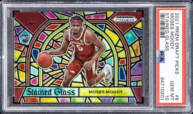 2021-22 Panini Prizm Draft Picks Mooses Moody Stained Glass #8 card image