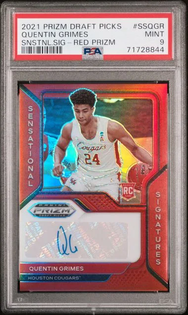 2021-22 Panini Prizm Draft Picks Quentin Grimes Sensational Signatures Red Prizm #SS-QGR card image