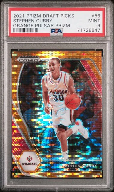 2021-22 Panini Prizm Draft Picks Stephen Curry Hyper Prizm #56 card image