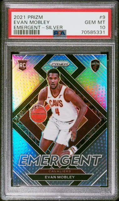 2021-22 Panini Prizm Evan Mobley Emergent Silver #9 card image