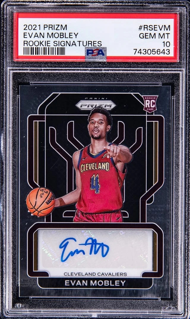 2021-22 Panini Prizm Evan Mobley Signatures #RSEVM card image