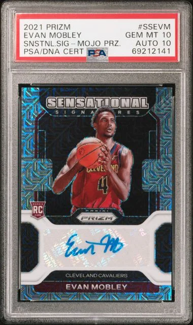 2021-22 Panini Prizm Evan Mobley Sensational Signatures Mojo Prizm #SS-EVM card image