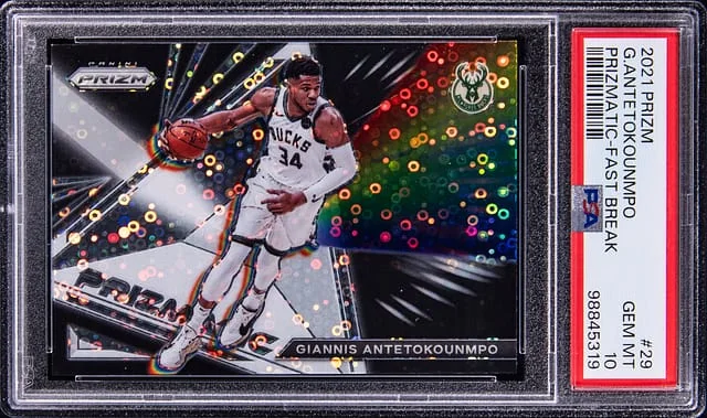 2021-22 Panini Prizm Giannis Antetokounmpo Prizmatic Fast Break #29 card image