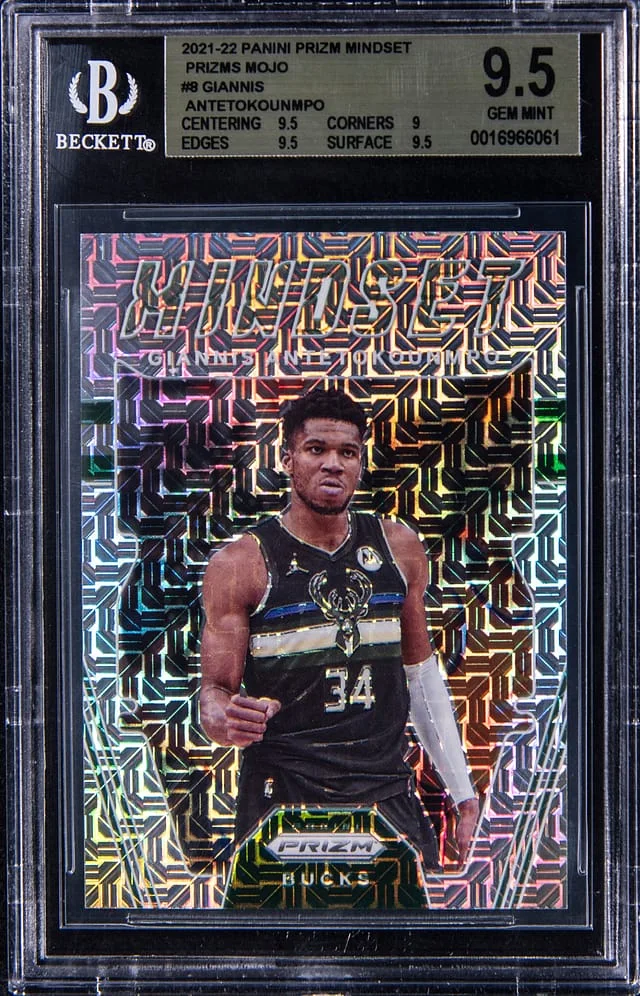 2021-22 Panini Prizm Giannis Antetokounmpo Mindset Prizm Mojo #8 card image