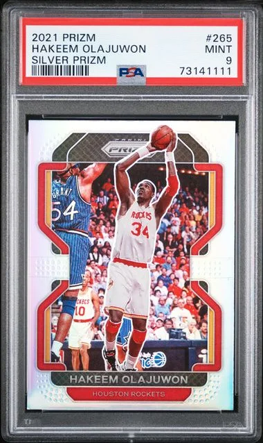 2021-22 Panini Prizm Hakeem Olajuwon Silver Prizm #265 card image