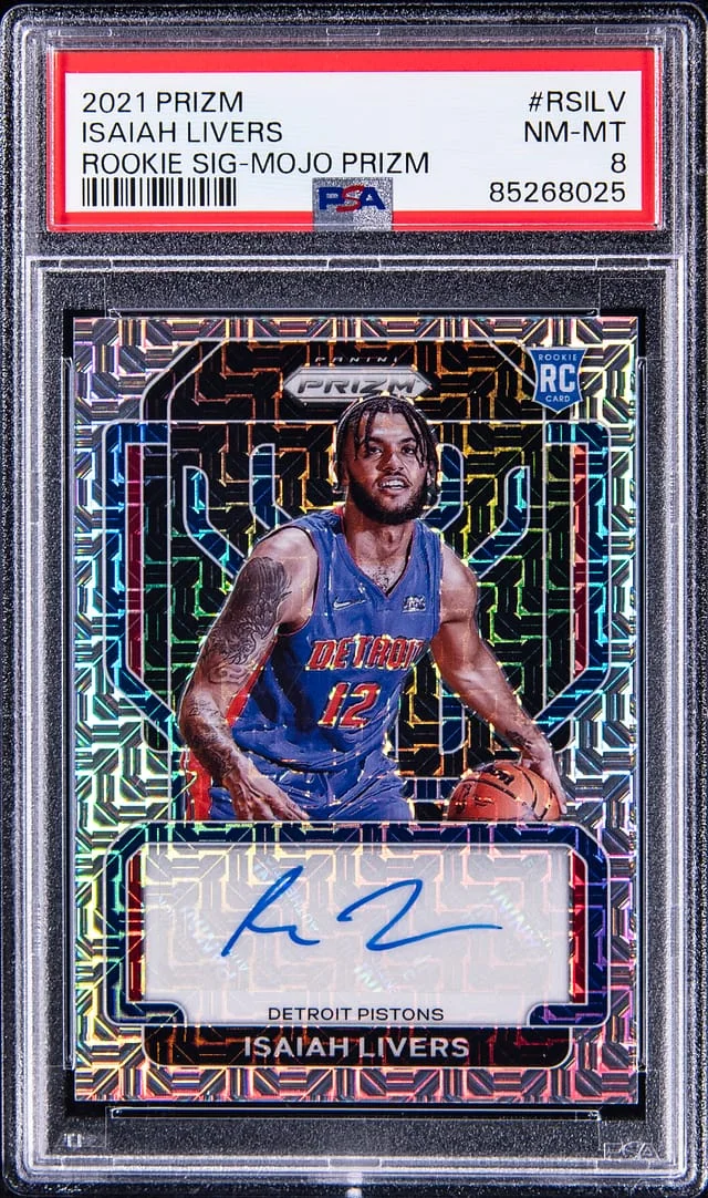2021-22 Panini Prizm Isaiah Livers Signatures Mojo Prizm #RSILV card image