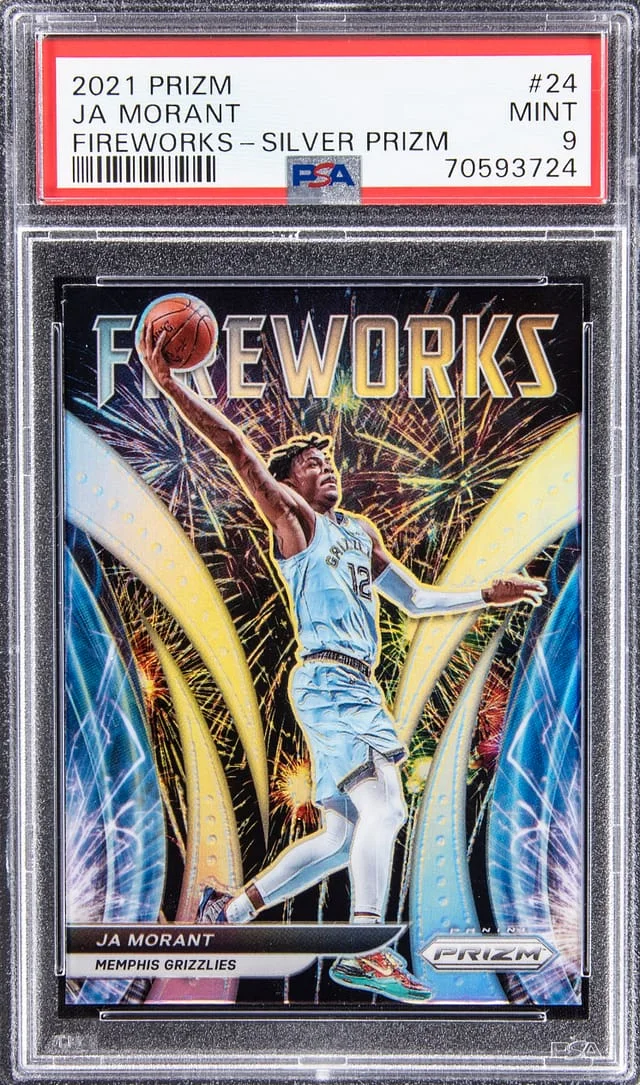 2021-22 Panini Prizm Ja Morant Fast Break Fireworks #24 card image