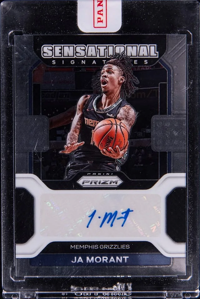 2021-22 Panini Prizm Ja Morant Sensational Signatures #SS-JMT card image