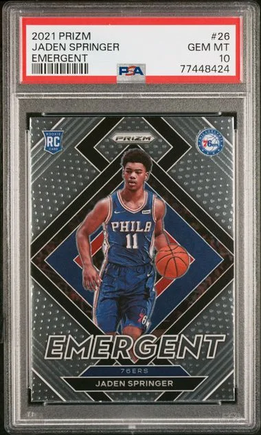 2021-22 Panini Prizm Jaden Springer Emergent #26 card image