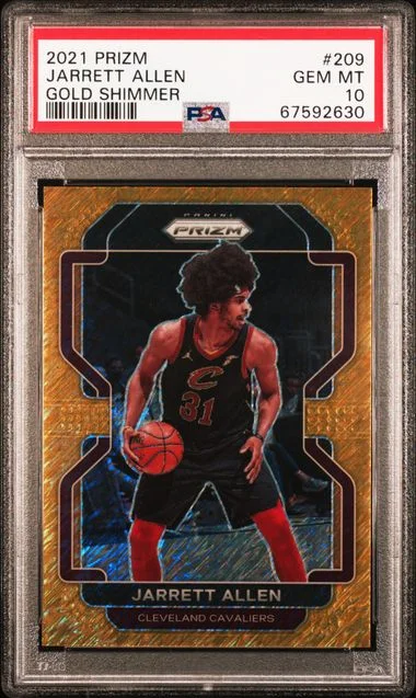 2021-22 Panini Prizm Jarrett Allen Gold Shimmer #209 card image