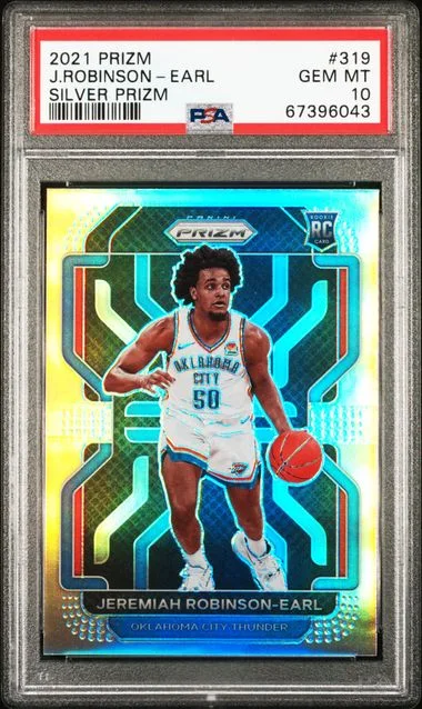 2021-22 Panini Prizm Jeremiah Robinson-Earl Prizms Purple Wave #319 card image