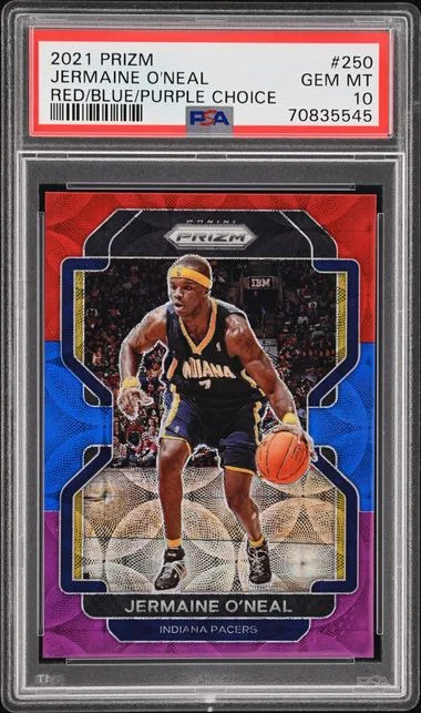 2021-22 Panini Prizm Jermaine O'Neal Red/Blue/Purple Choice #250 card image