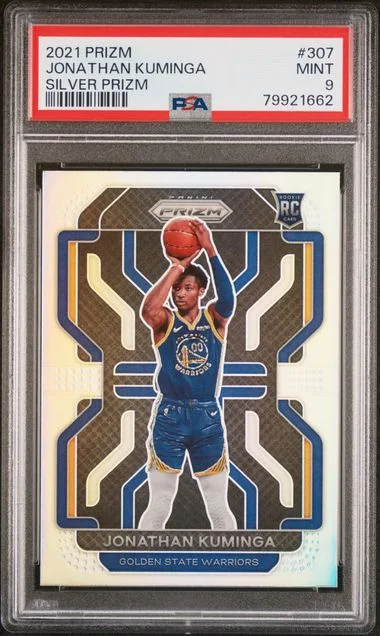 2021-22 Panini Prizm Jonathan Kuminga Hyper Prizm #307 card image