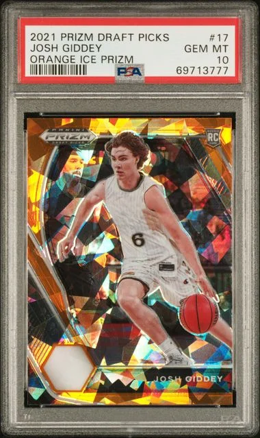 2021-22 Panini Prizm Josh Giddey Orange Pulsar Prizm #17 card image