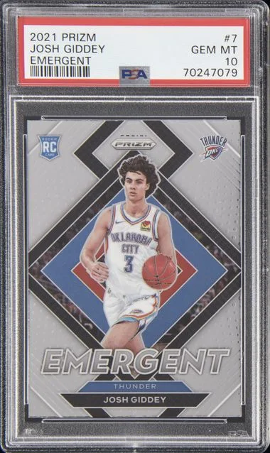 2021-22 Panini Prizm Josh Giddey Emergent #7 card image