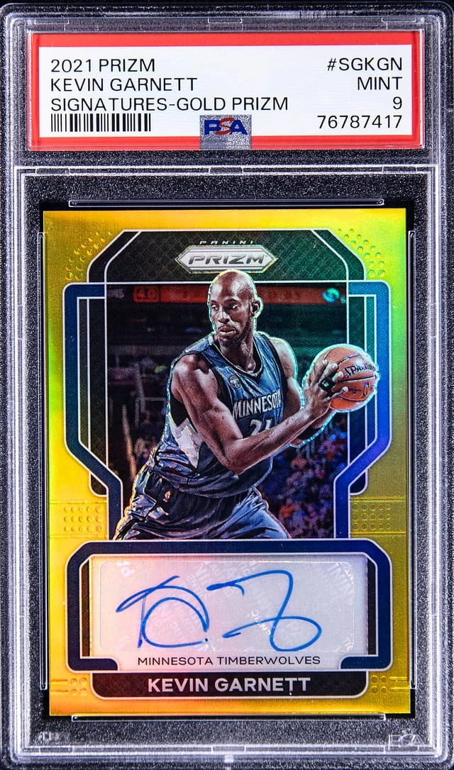 2021-22 Panini Prizm Kevin Garnett Signatures Gold Prizm #SG-KGN card image