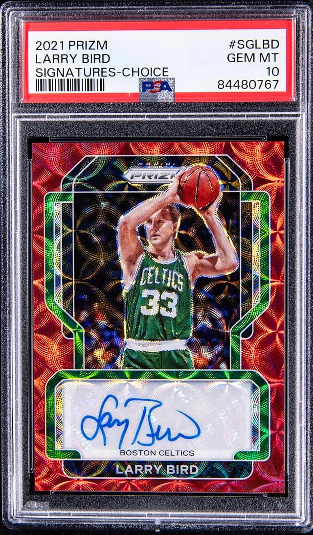 2021-22 Panini Prizm Larry Bird Signatures Choice #SG-LBD card image
