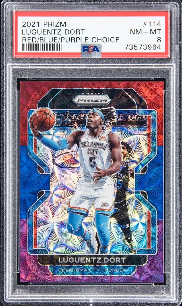 2021-22 Panini Prizm Lugentz Dort Red/Blue/Purple Choice #114 card image
