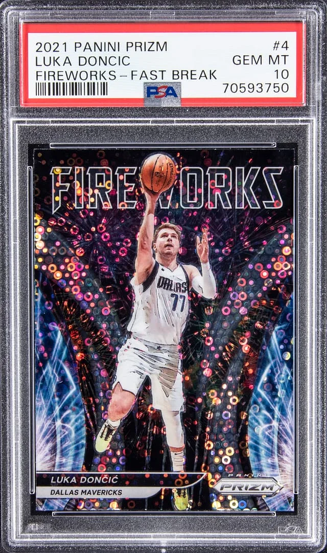 2021-22 Panini Prizm Luka Doncic Fireworks - Fast Break #4 card image
