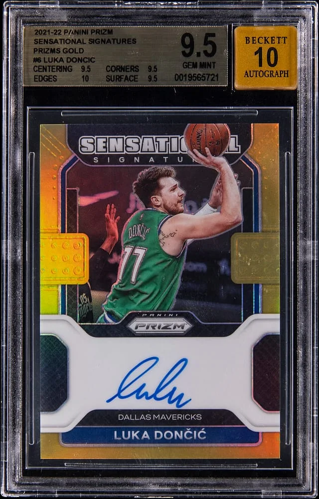 2021-22 Panini Prizm Luka Doncic Sensational Signatures Mojo Prizm #SS-LDC card image
