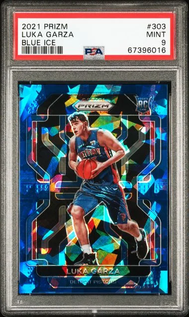 2021-22 Panini Prizm Luka Garza Blue Ice #303 card image