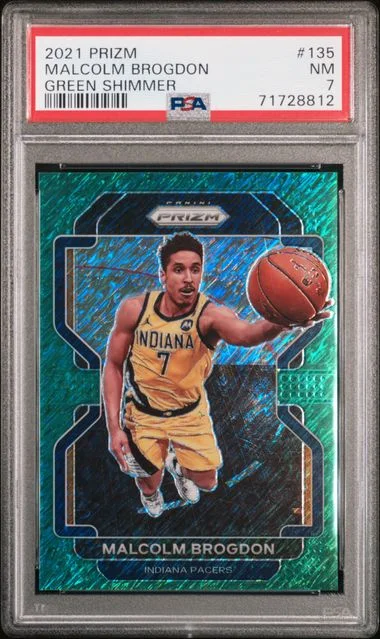 2021-22 Panini Prizm Malcolm Brogdon Green Shimmer #135 card image