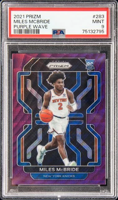 2021-22 Panini Prizm Miles McBride Purple Wave Prizm #283 card image