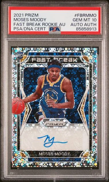 2021-22 Panini Prizm Moses Moody Fast Break Autographs #FBRMMO card image