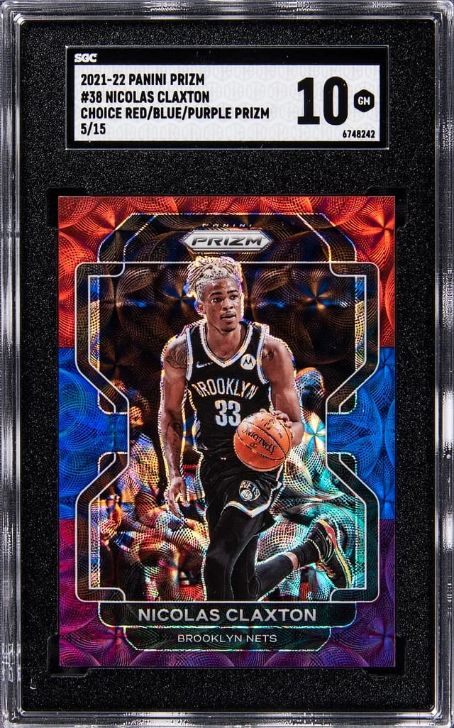 2021-22 Panini Prizm Nicolas Claxton Choice Red, Blue, Purple Prizm #38 card image