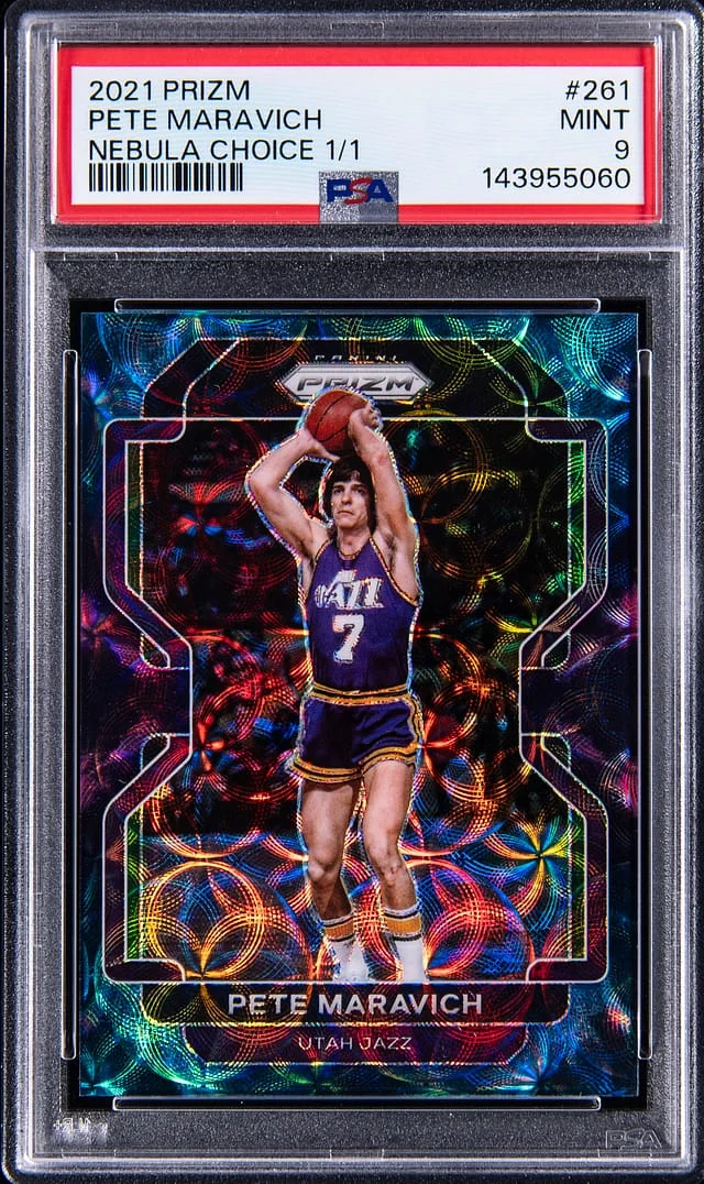 2021-22 Panini Prizm Pete Maravich Nebula Choice Prizm #261 card image