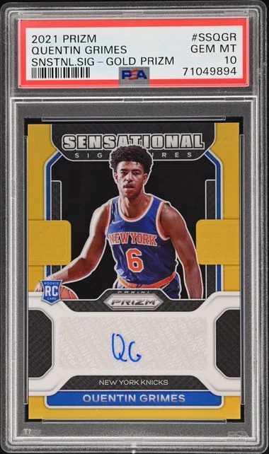 2021-22 Panini Prizm Quentin Grimes Sensational Signatures Gold Prizm #SSQGR card image