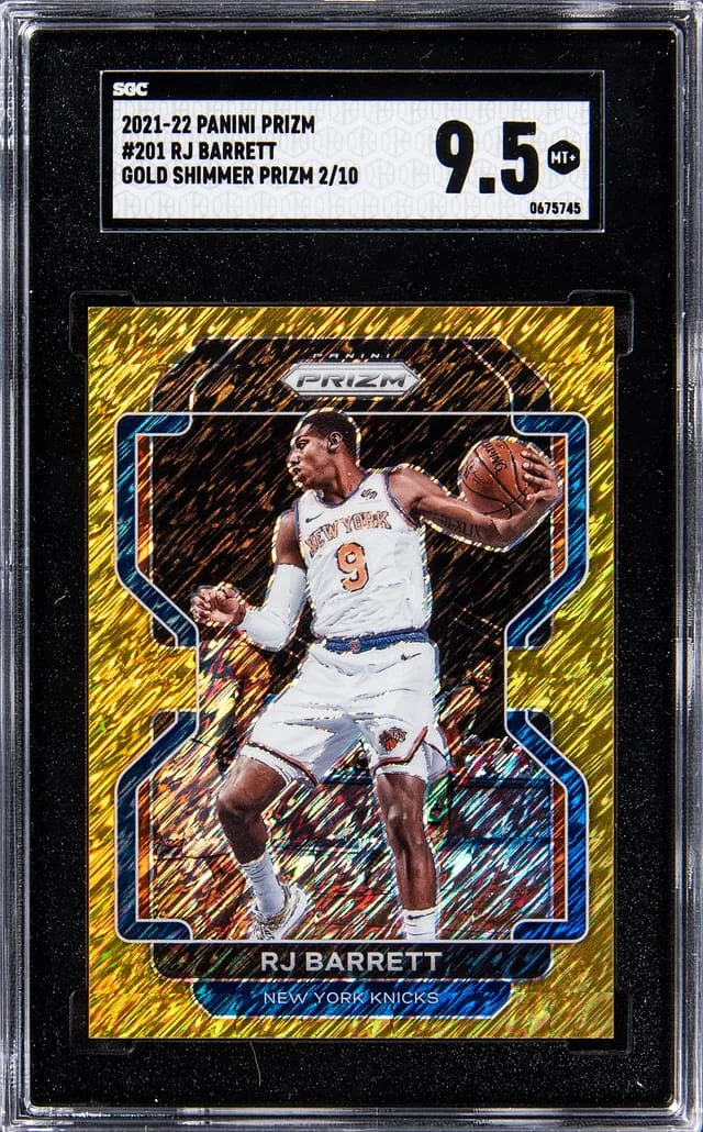 2021-22 Panini Prizm RJ Barrett Gold Shimmer Prizm #201 card image