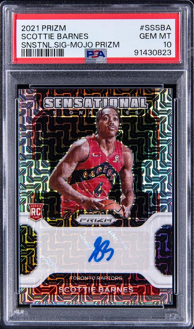 2021-22 Panini Prizm Scottie Barnes Sensational Signatures #SS-SBA card image