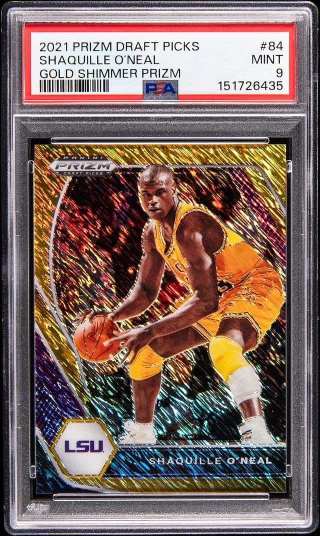 2021-22 Panini Prizm Shaquille O'Neal Gold Shimmer Prizm #84 card image