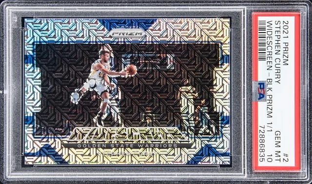 2021-22 Panini Prizm Stephen Curry Widescreen Black Prizm #2 card image